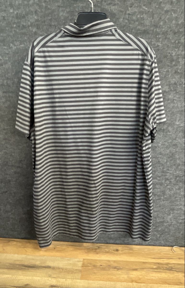 Nike Men's Gray Striped Dri-FIT Standard Fit Golf Polo Short Sleeve Sz XXL Tall
