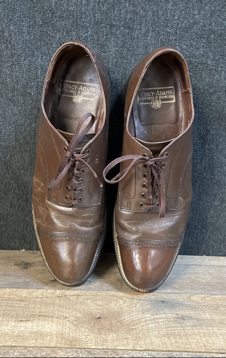 Stacy Adams Madison Brown Leather Cap Toe Oxfords Men's Size 9.5 E