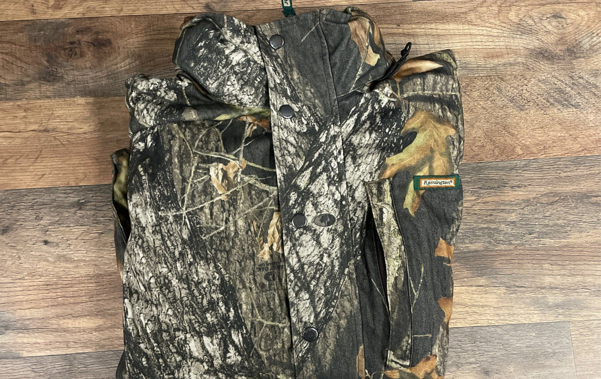 Remington Men's Vintage Camo Waterproof Hunting Jacket Mossy Oak Break Up Sz M