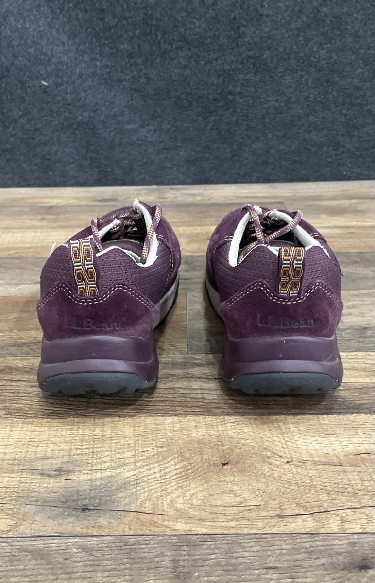 LL Bean Suede Mesh Comfort Walking Shoes Burgundy Purple Women's Size 10