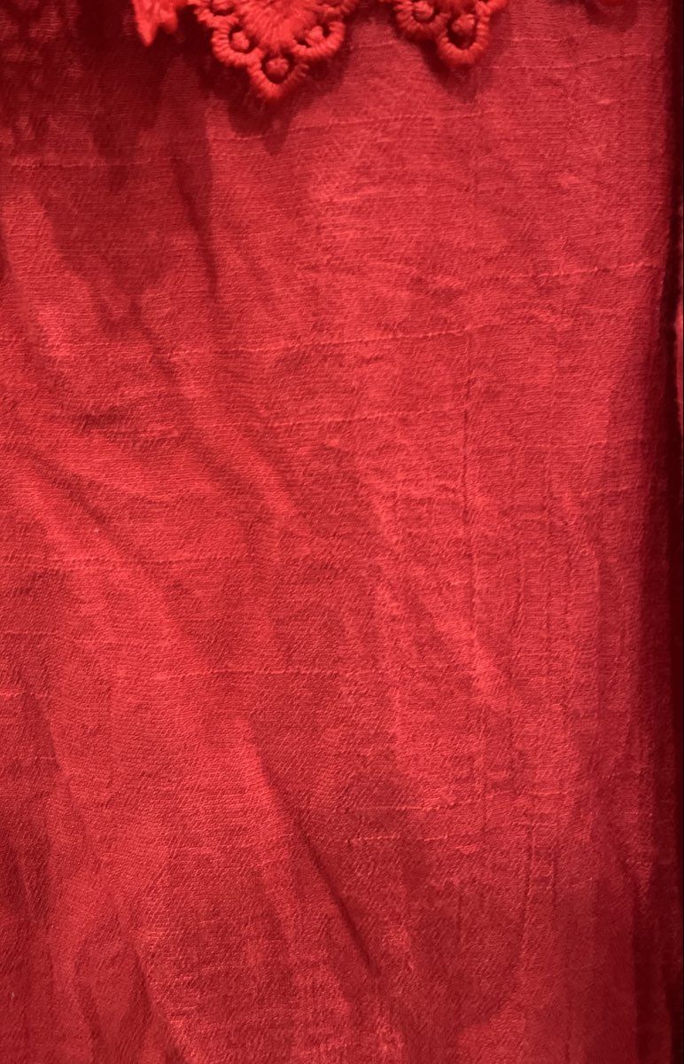 Kim Rogers Women's Red Lace Ruffle Neckline Sleeveless Petite Dress Sz PS