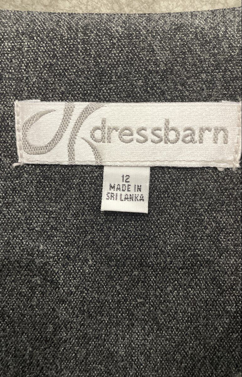 Dressbarn Women's Grey Peplum Jacket Floral Embroidery Button Front NWT Sz 12