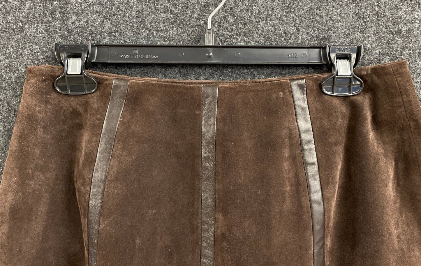 Alfani Women's Brown Suede Leather Panelled Pencil Skirt Size 8