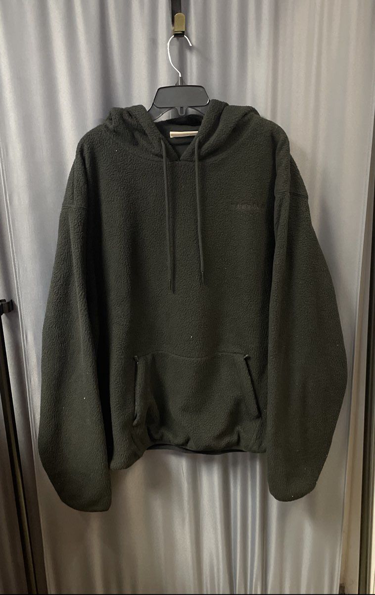 YoungLA Men's Black Sherpa Fleece Pullover Hoodie Embroidered Back Logo Sz XXL