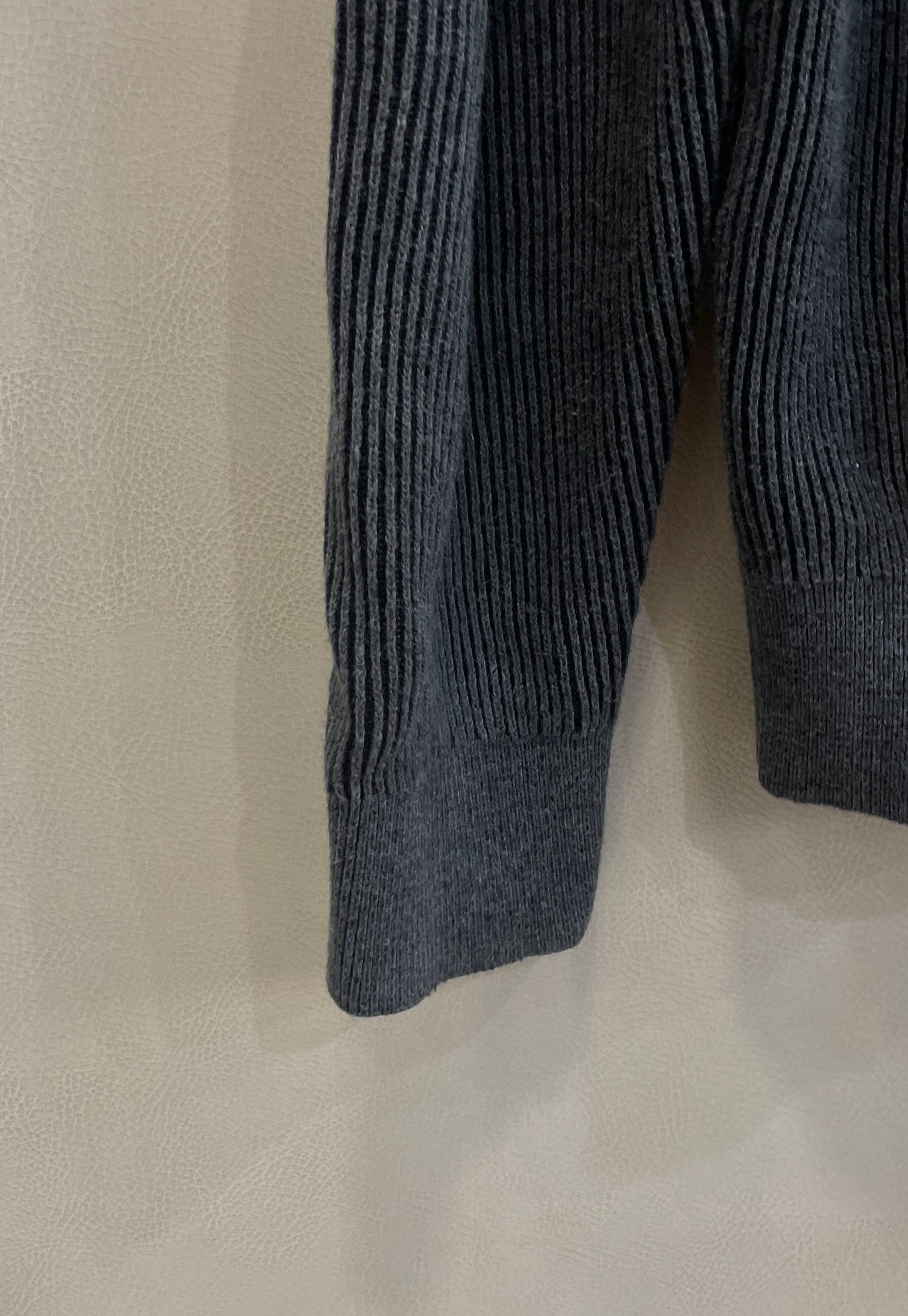 Michael Kors Men's Charcoal Gray Ribbed Cotton Knit Crewneck Sweater Size M