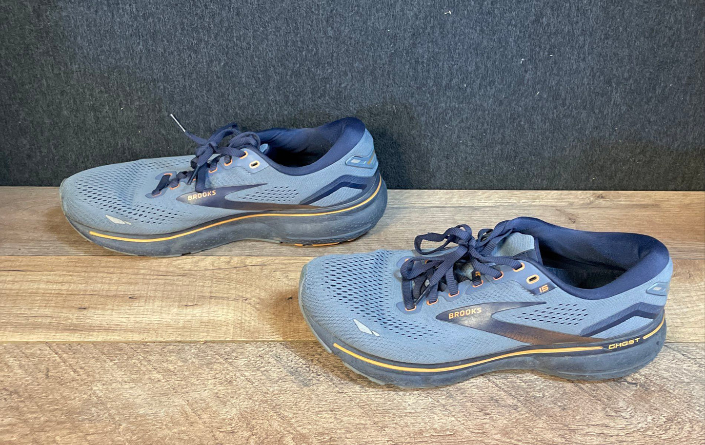 Brooks Ghost 15 Blue Navy Orange Men's Running Shoes Size 9