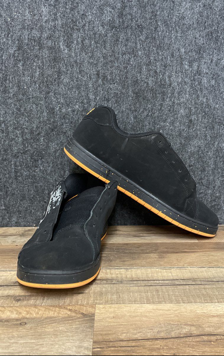 DC Gaveler Black Orange Skull Skate Sneakers Men's Size 10