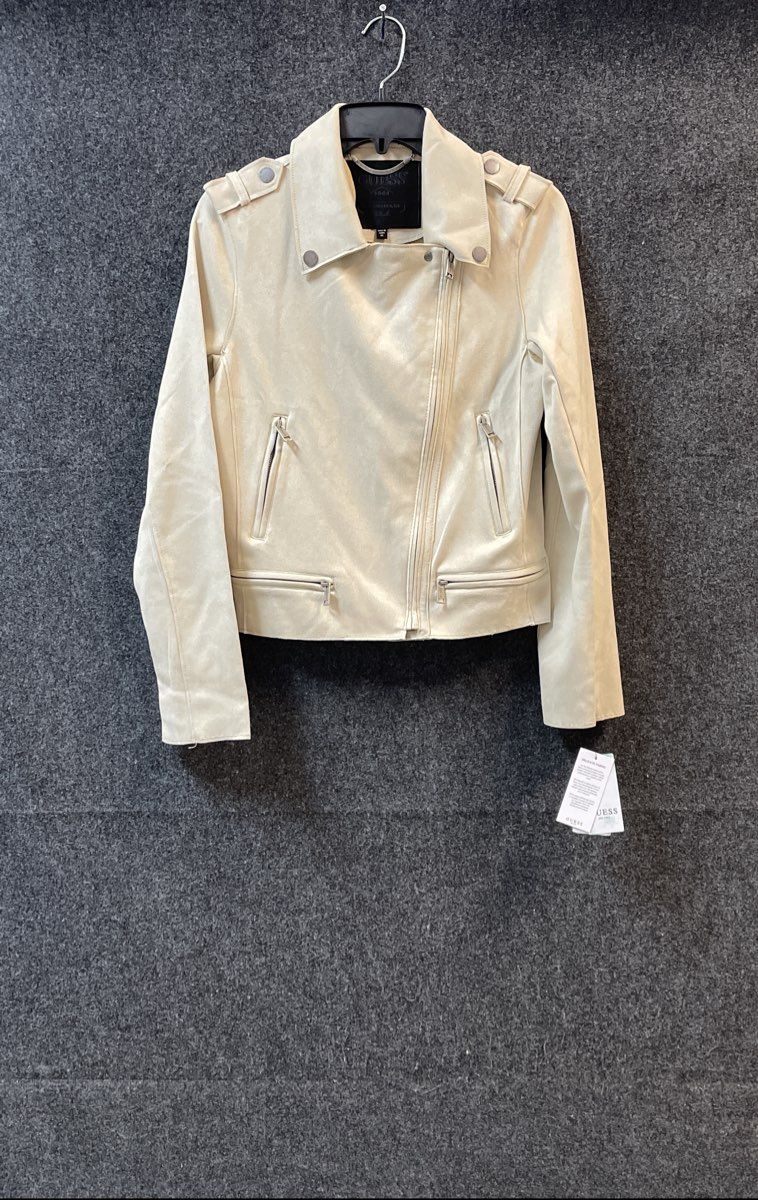 Guess Women's Monica Oyster Faux Suede Asymmetrical Zip Moto Jacket Sz XS NWT