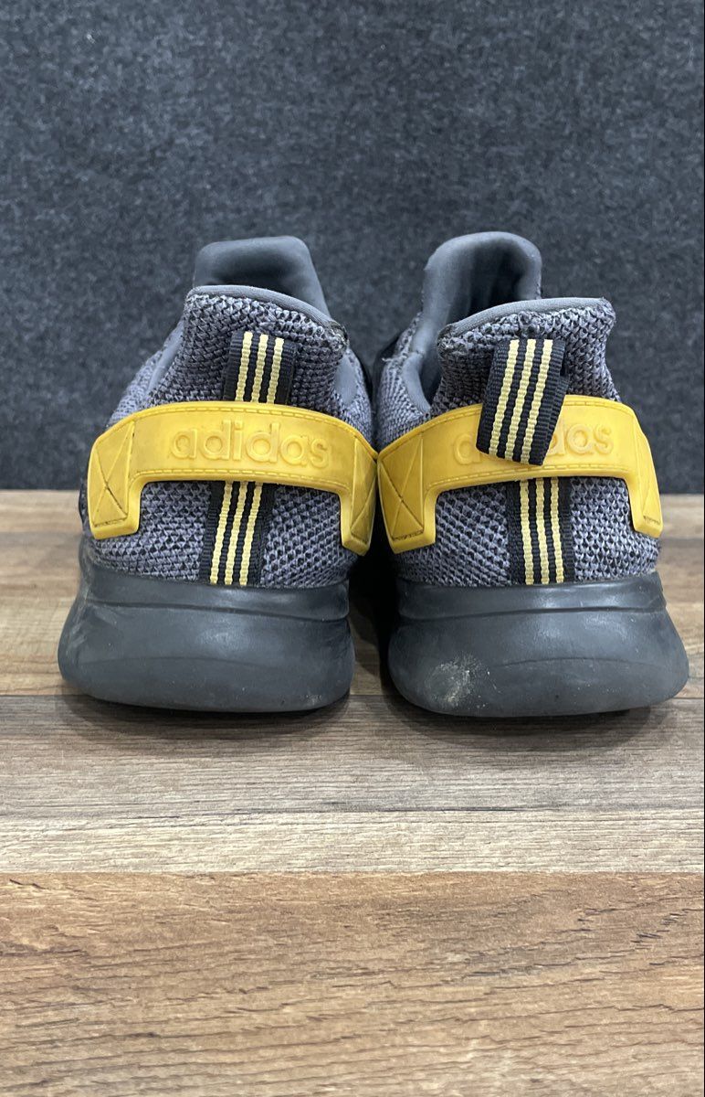 Adidas Lite Racer Adapt Cloudfoam Grey Yellow Slip-on Running Shoes Size 10.5