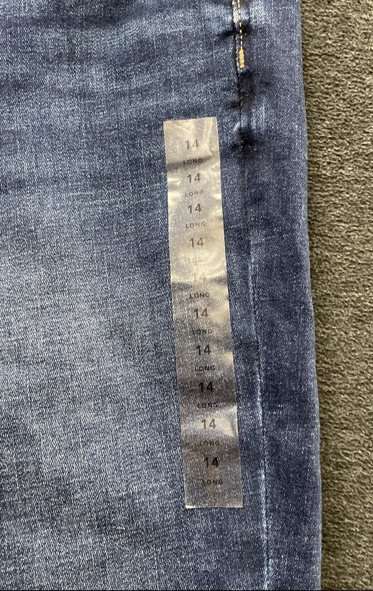 American Eagle Women's Blue High-Rise Jegging Distressed Raw Hem Sz 14 Long