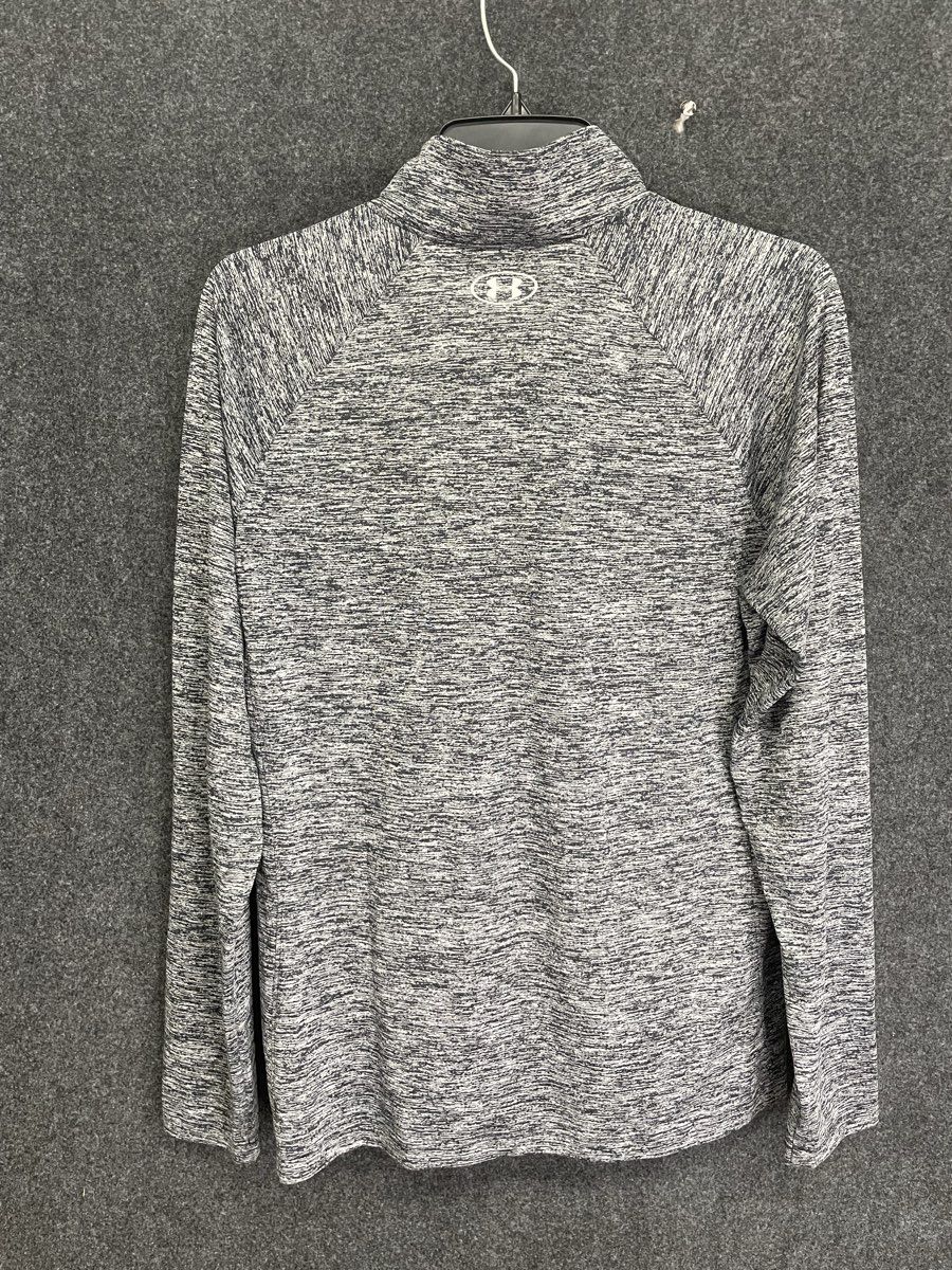 Under Armour Men's Gray Black Space Dye HeatGear 1/4 Zip Pullover Shirt Sz XL