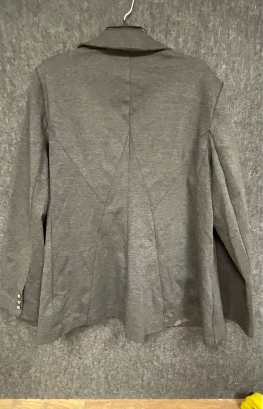 Lane Bryant Women's Bryant Blazer Charcoal Gray Ponte Silver Buttons NWT 24