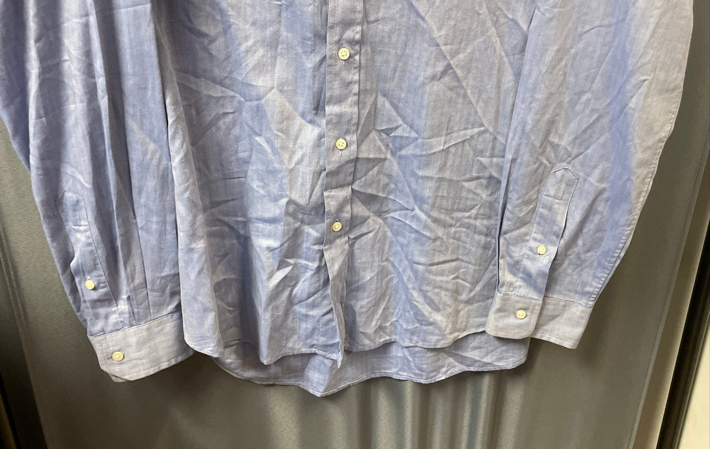 Ralph Lauren Men's Blue Herringbone Button Down Classic Fit Shirt Sz XL