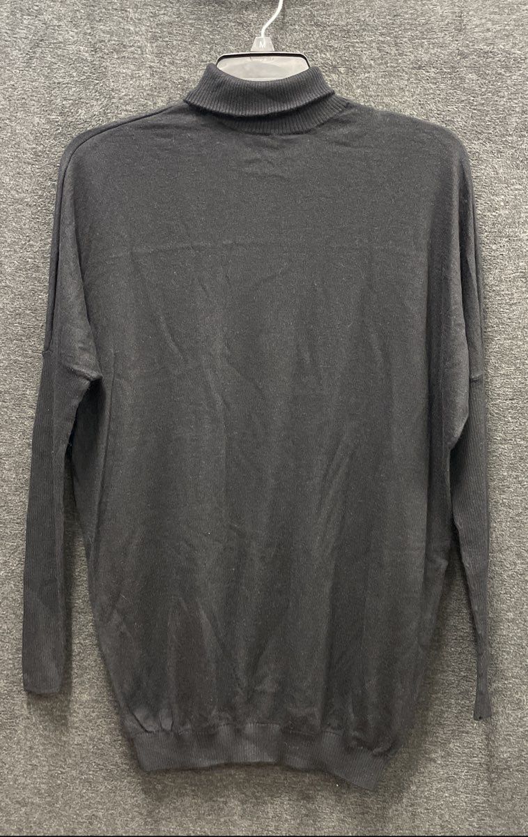 Vince Women's Turtleneck Sweater Black Silk Cashmere Ribbed Sz XS
