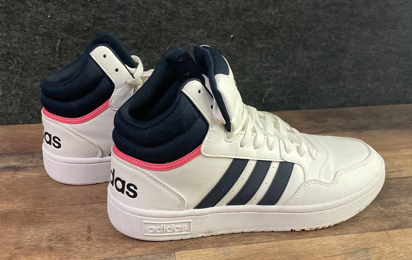 Adidas Hoops 3.0 Mid White Navy Pulse Magenta Basketball Sneakers Size 10