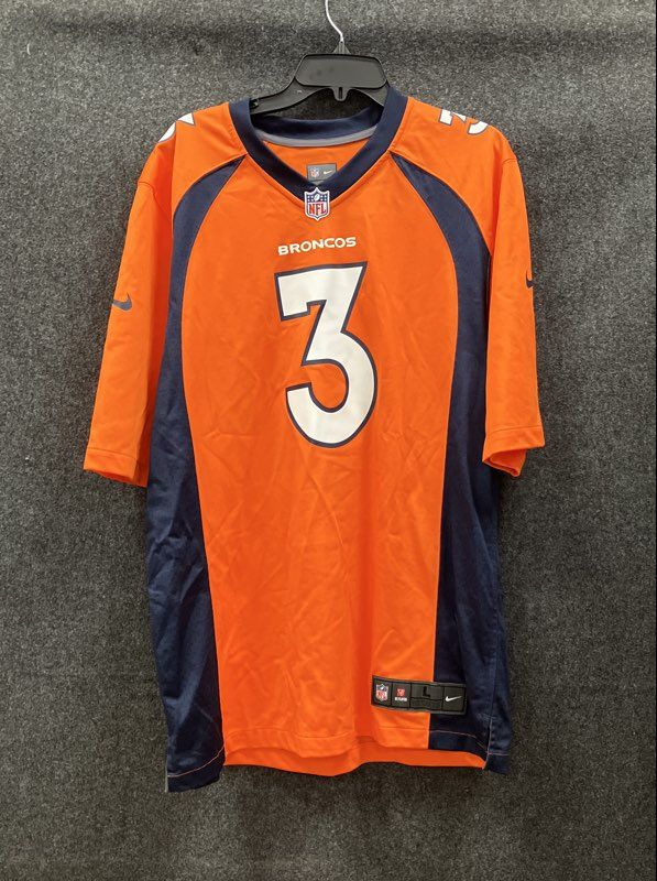 Nike Denver Broncos Russell Wilson #3 NFL On Field Jersey Orange Sz L