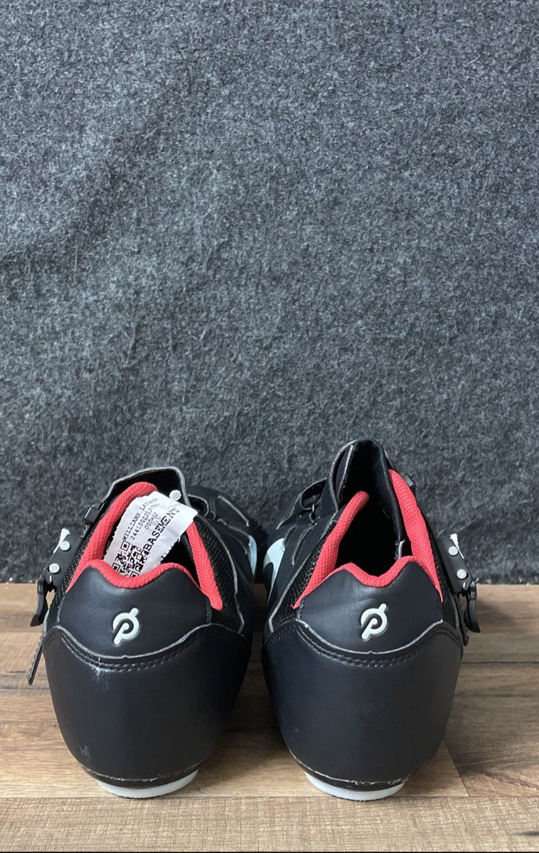 Peloton Cycling Shoes Black Red Look Delta Cleats Men's Size 47 EUR / 13 US
