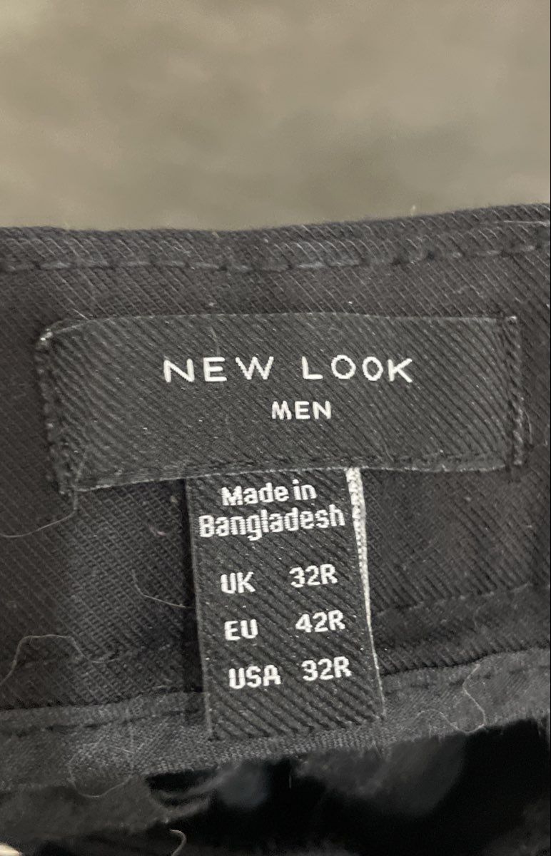 New Look Men's Black Slim Fit Dress Pants Flat Front Trousers Stretch Sz 32R