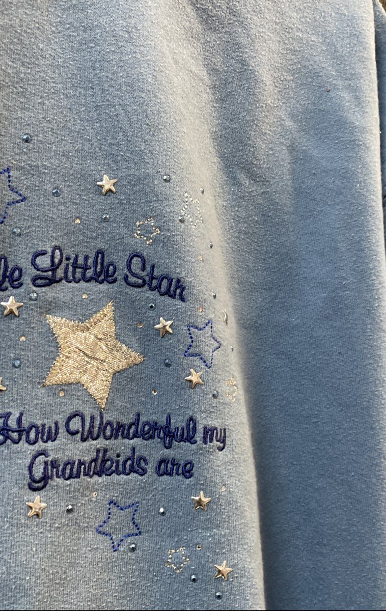 M&C Sportswear Women's Light Blue Embroidered Grandkids Sweatshirt Sz L