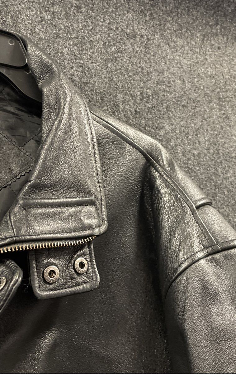 Junction West Men's Vintage Y2K Black Leather Field Jacket Full Zip Size L