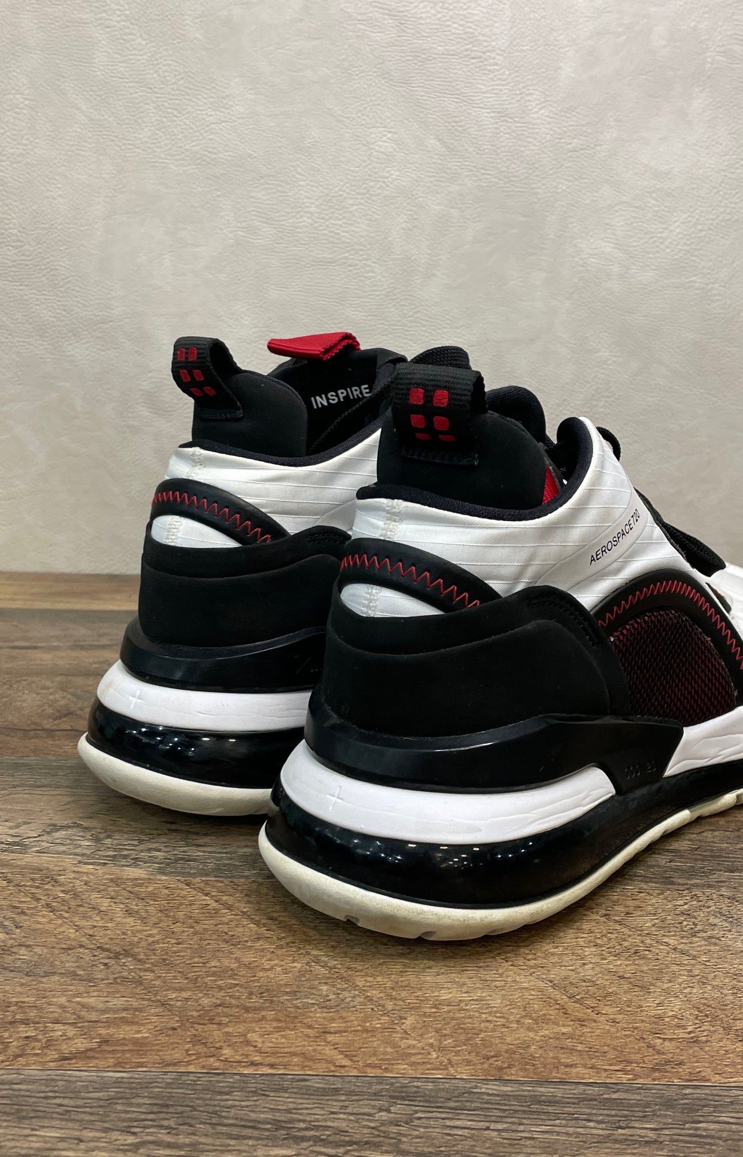 Nike Jordan Aerospace 720 White Black Gym Red Basketball Sneakers Size 12