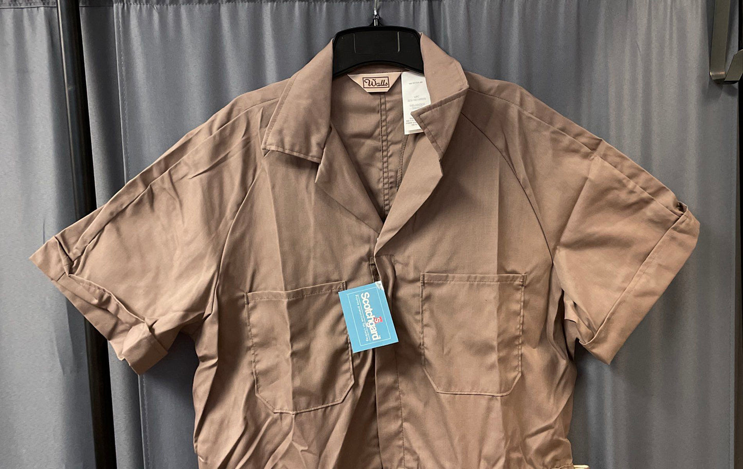 Vintage 90s Walls Men's Brown Short Sleeve Belted Coveralls Jumpsuit Sz 48 R NWT