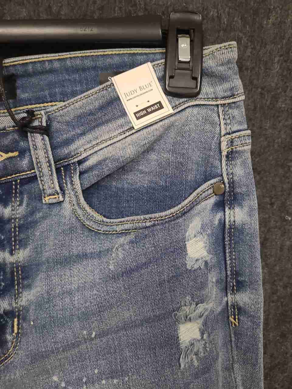 Judy Blue Women's Light Wash Distressed High Waist Skinny Jeans Sz 7/28 NWT