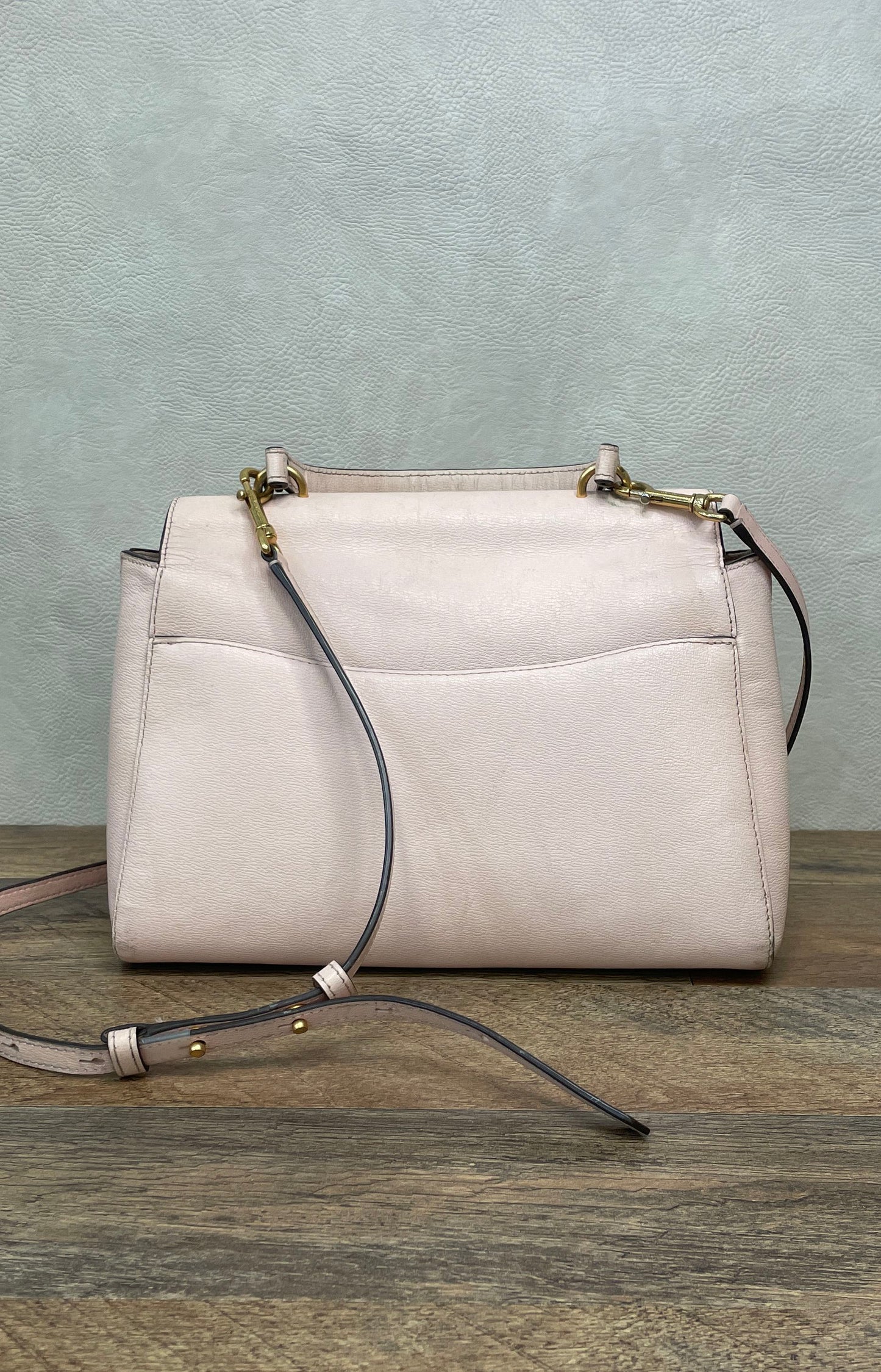 Kate Spade Pink Textured Leather Katy Medium Top Handle Crossbody Bag