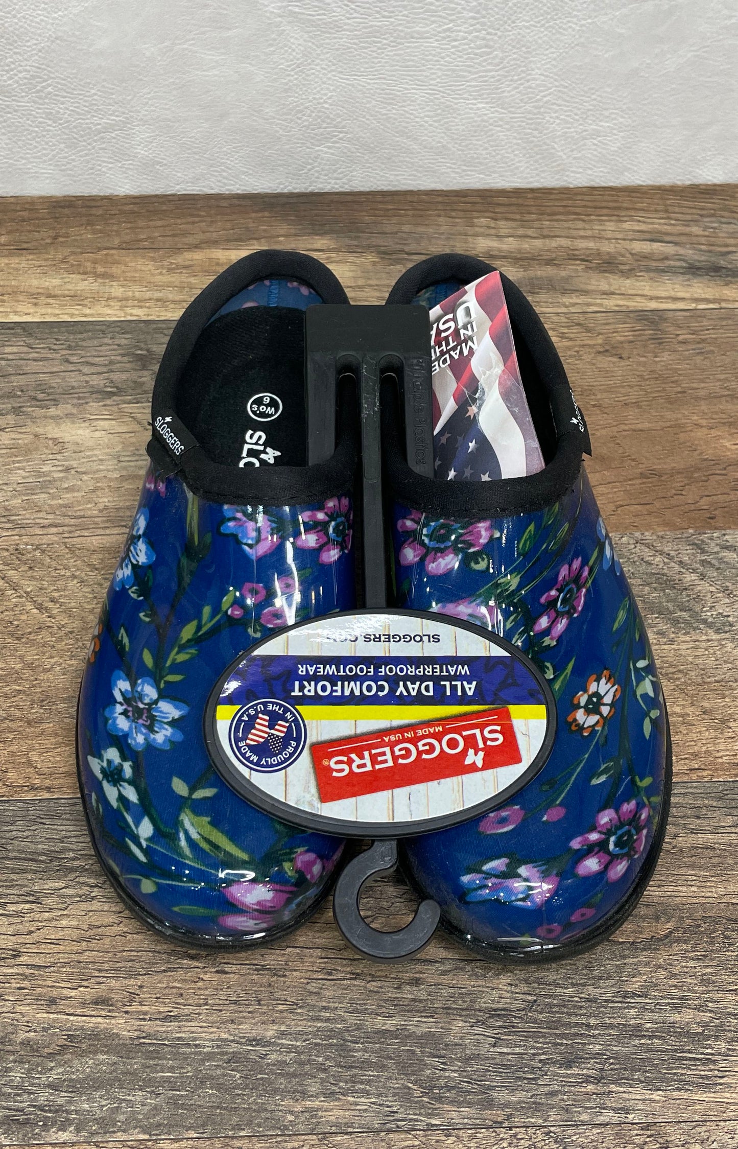Sloggers Women's Waterproof Rain & Garden Clogs Blue Floral NWT Size 6