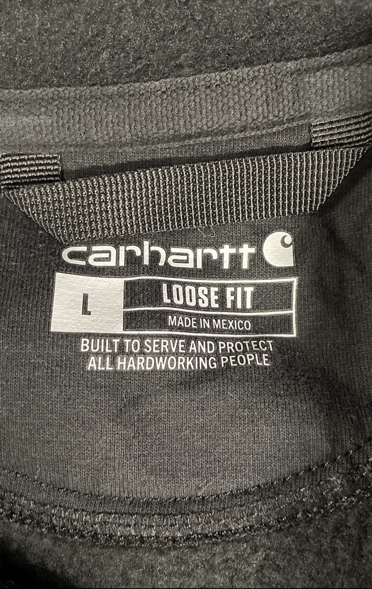 Carhartt Men's Black Logo Graphic Loose Fit Hoodie Sweatshirt TS0074-M Size L