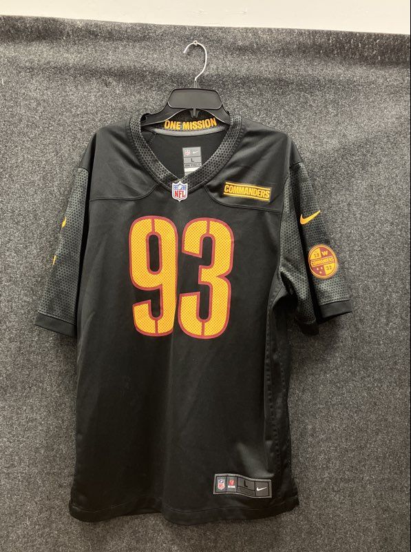 Nike Men's Washington Commanders Jonathan Allen 93 Black NFL Jersey Size L
