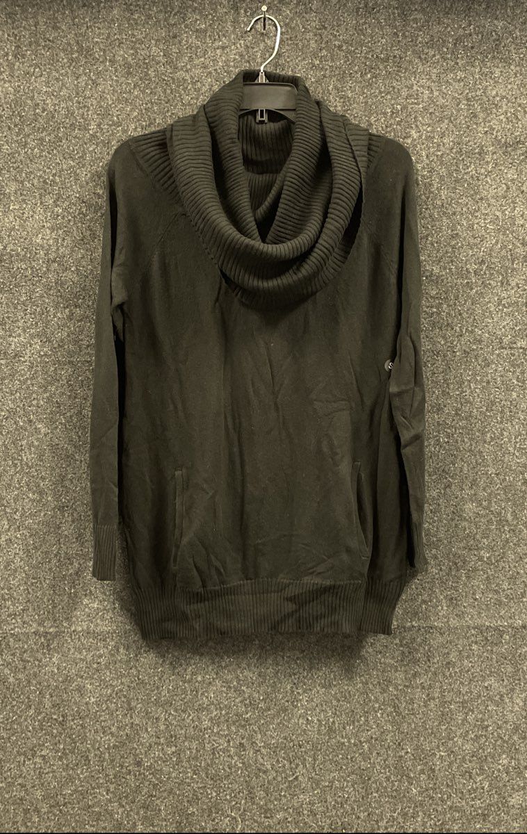 New York & Company Women's Black Cowl Neck Tunic Sweater Pockets NWT Sz S