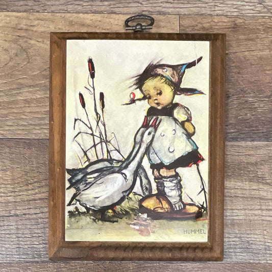 Vintage-style Signed Hummel Wooden Print