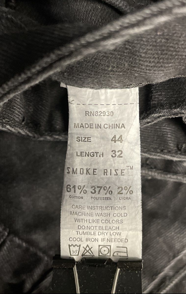 Smoke Rise Men's Black Straight Fit Washed Denim Jeans 44x32 NWT