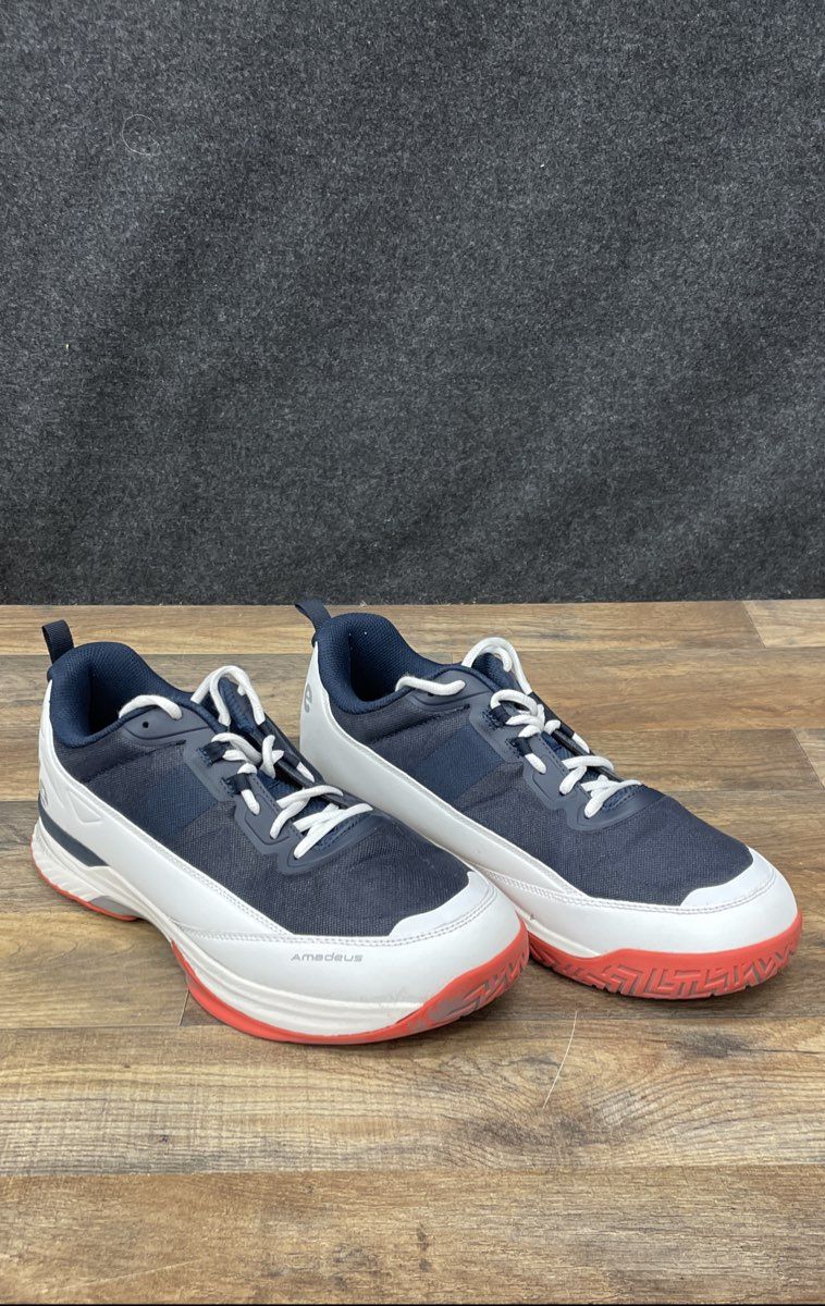 FitVille Amadeus Navy White Orange Men's Wide Tennis Shoes Size 13 EW