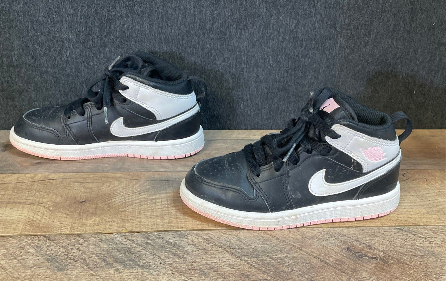 Nike Air Jordan 1 Mid Black Arctic Punch White Toddler Sneakers Size 13C