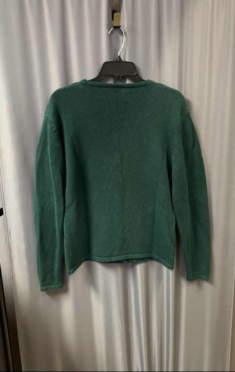 Vintage 90s The Limited Women's Green Embroidered Beaded Holiday Cardigan Sz M/L