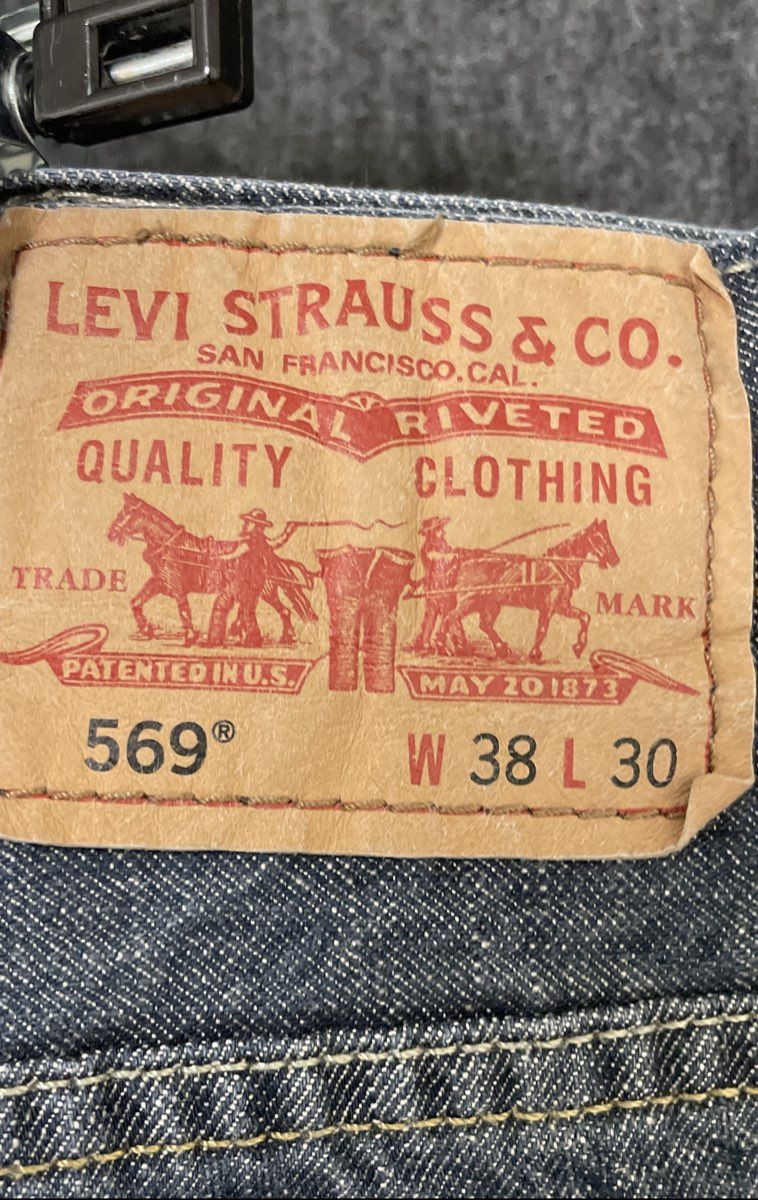 Levi's Men's 569 Loose Straight Jeans Blue Faded Denim Sz 38x30