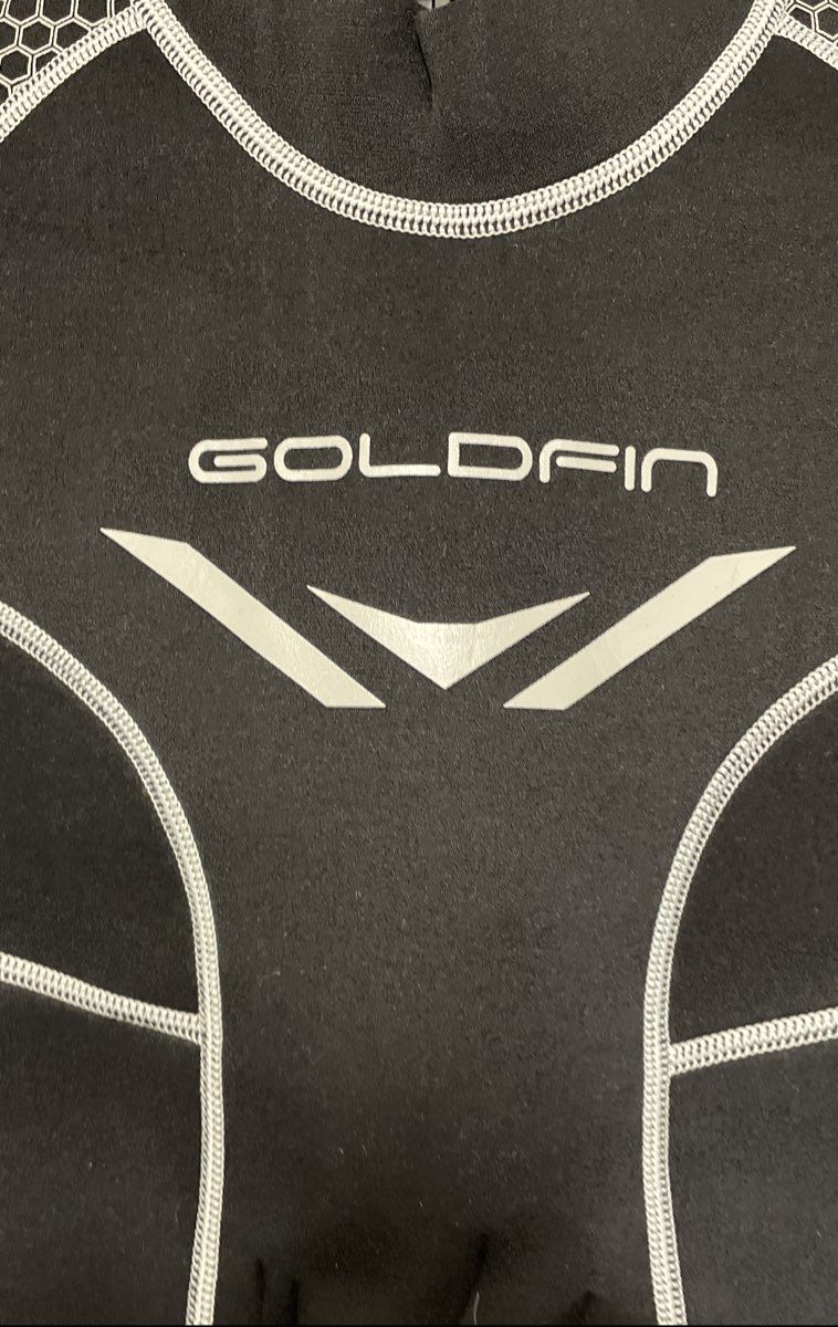 Goldfin Neoprene Shorty Wetsuit Size Medium Black Back Zip Honeycomb Pattern