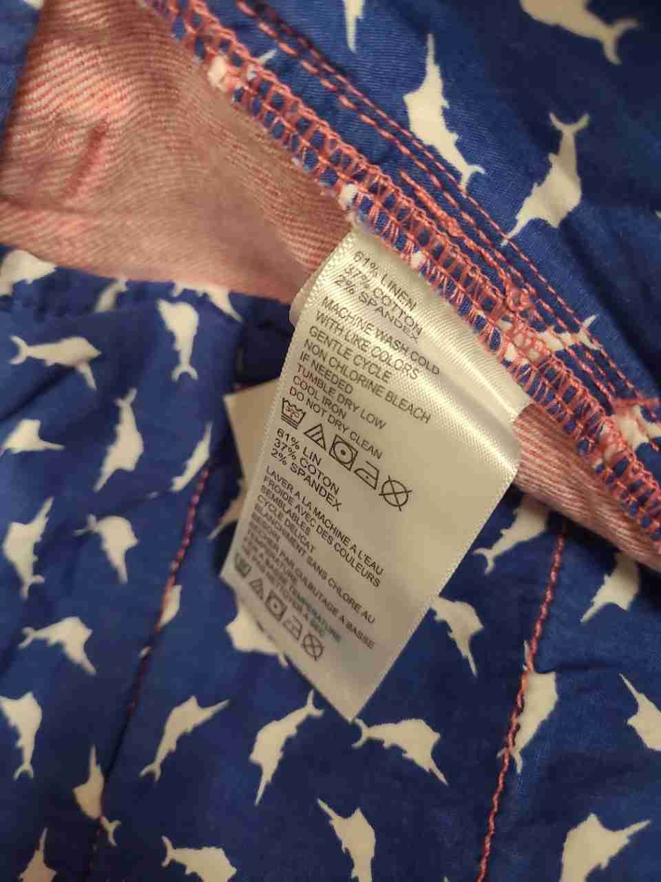 Tommy Bahama Men's Pink Linen Blend Flat Front Flap Pocket Shorts Size 42