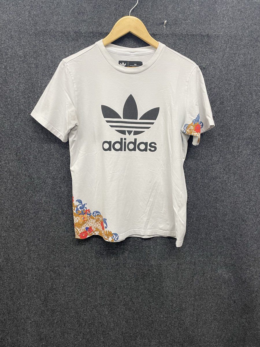 Adidas HER Studio London Women's Trefoil Floral Graphic T-Shirt White Sz L