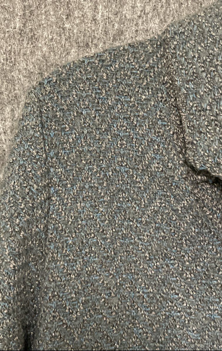 J. Jill Women's Gray Colorblocked Long Button Front Sweater Jacket Sz S Petite