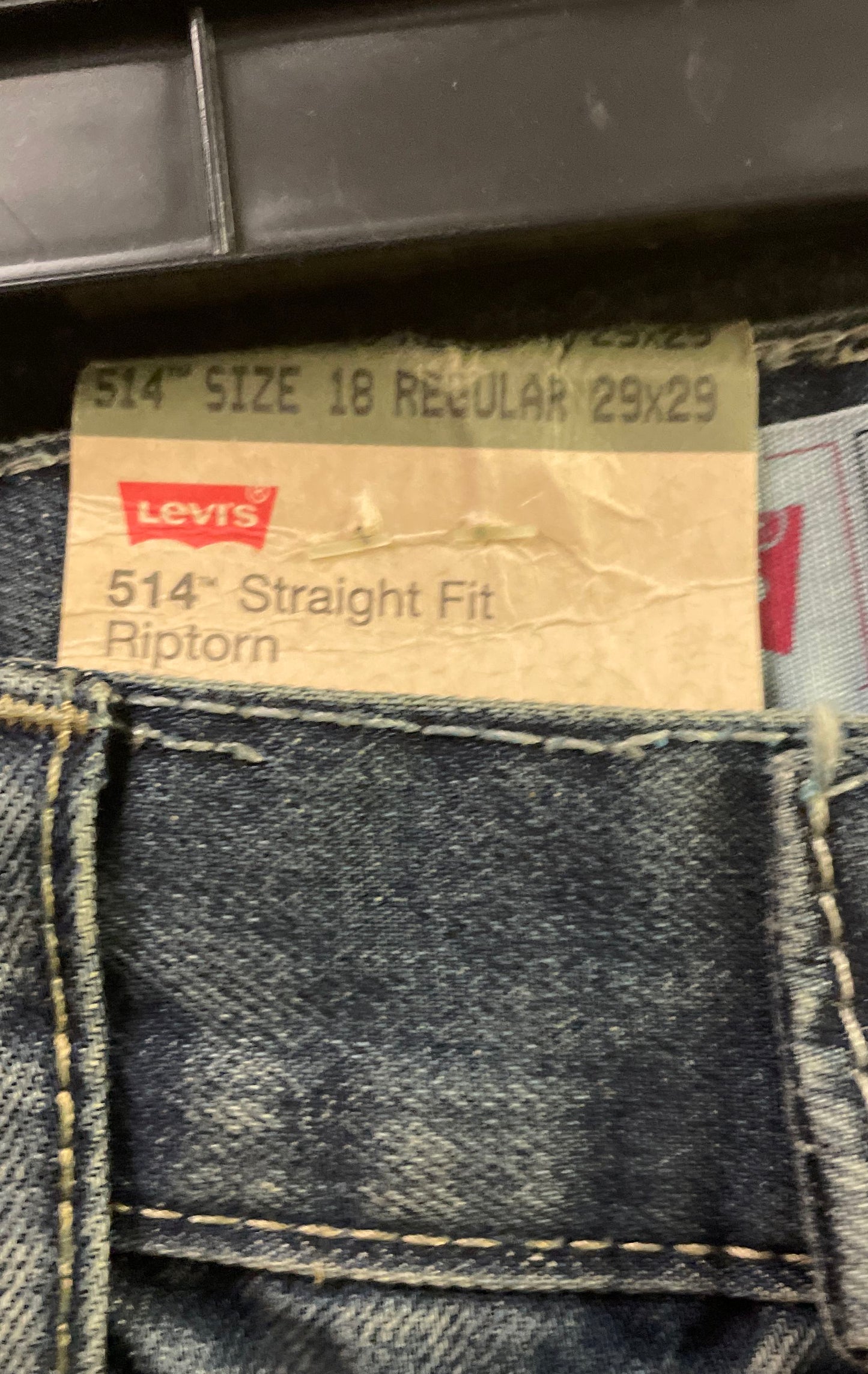 Levi's Boys' 514 Straight Fit Blue Distressed Riptorn Jeans Sz 18 29x29 NWT