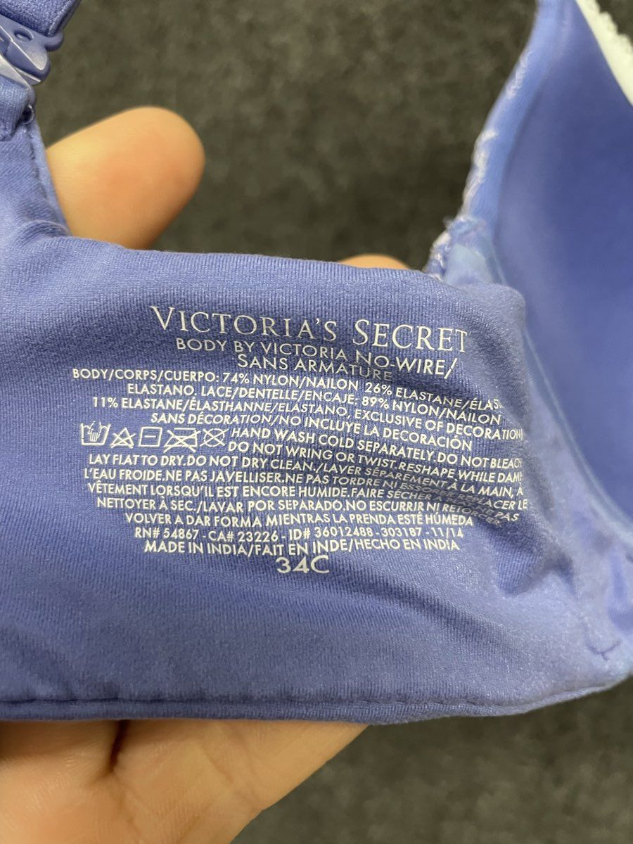 Victoria's Secret Women's Body by Victoria Purple No-Wire Lace Bra Sz 34C