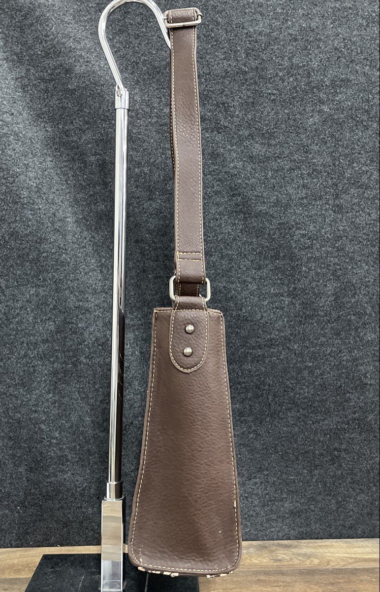 Montana West Brown Leather Studded Embroidered Western Crossbody Shoulder Bag