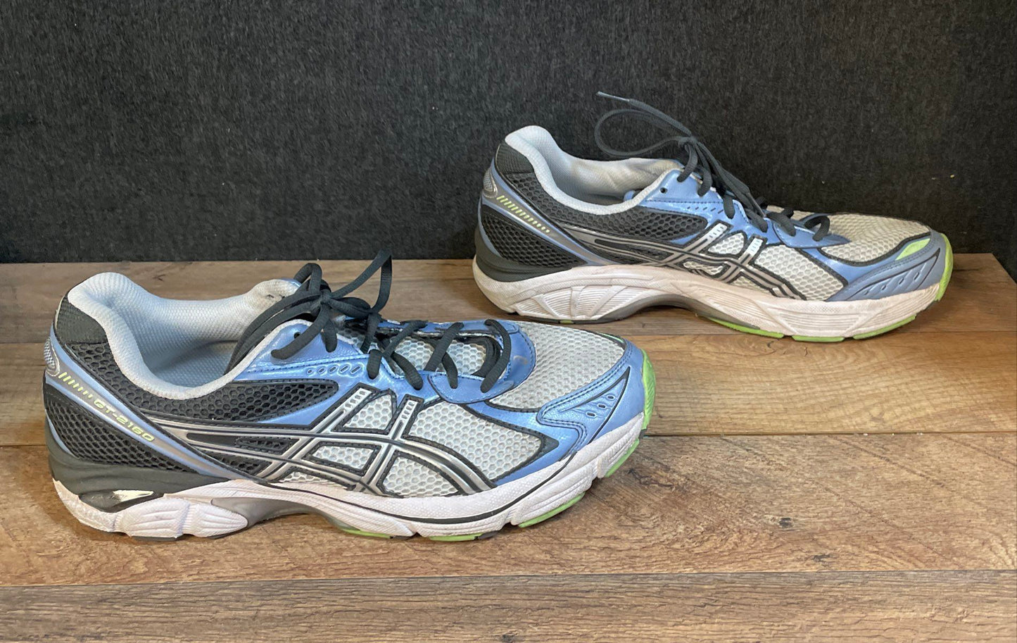 Asics GT-2160 White Blue Grey Silver Tech Running Sneakers Men's Size 11