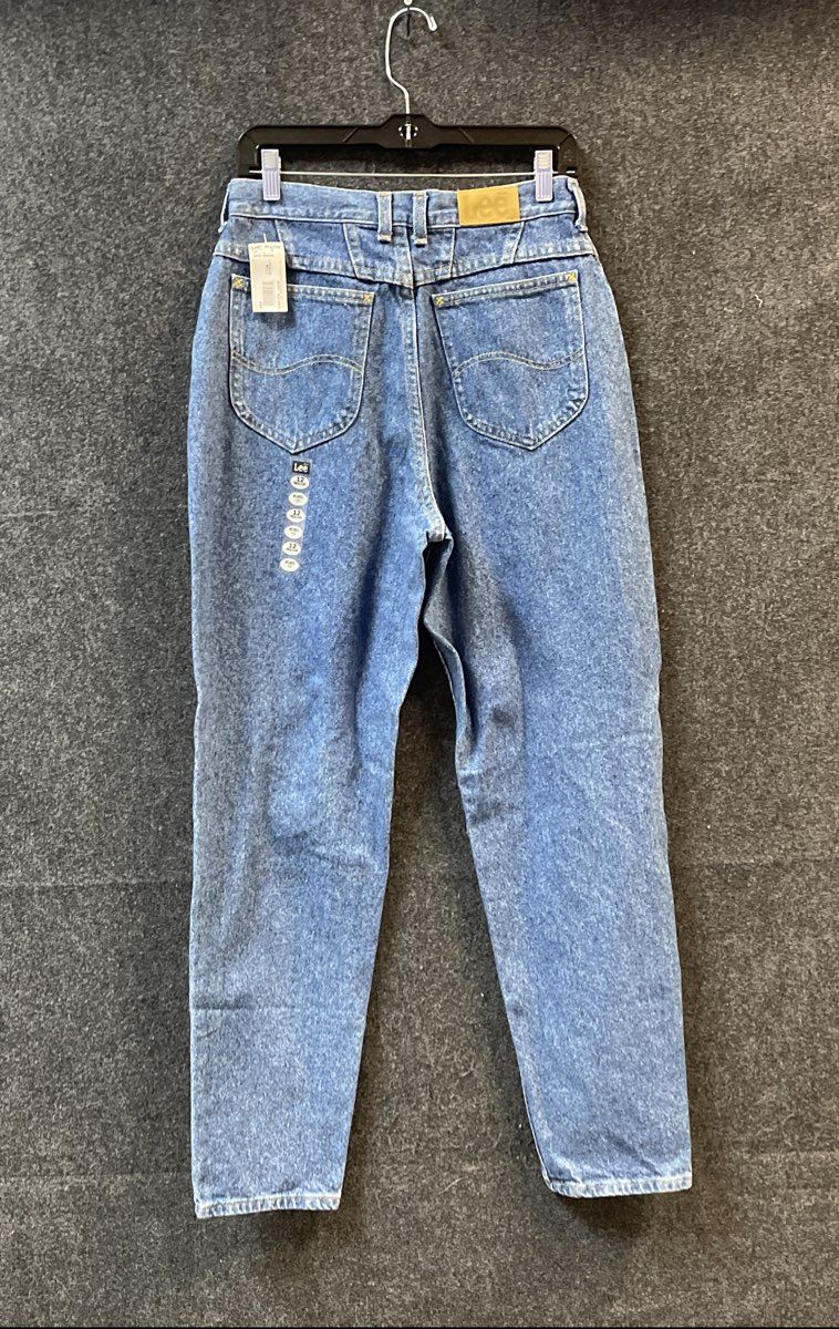 Vintage 90s Lee Women's Relaxed Fit High Rise Tapered Jeans Blue NWT Sz 12