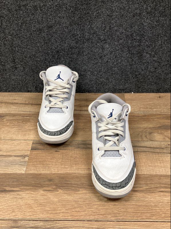 Nike Air Jordan 3 Retro Midnight Navy White Cement Youth Sneakers Size 2Y