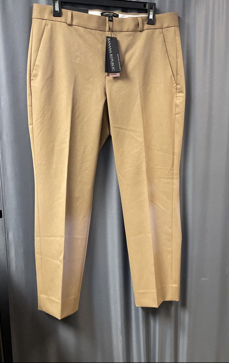 Banana Republic Women's Avery Ankle Pants Mid Rise Brown Khaki Sz 8 NWT