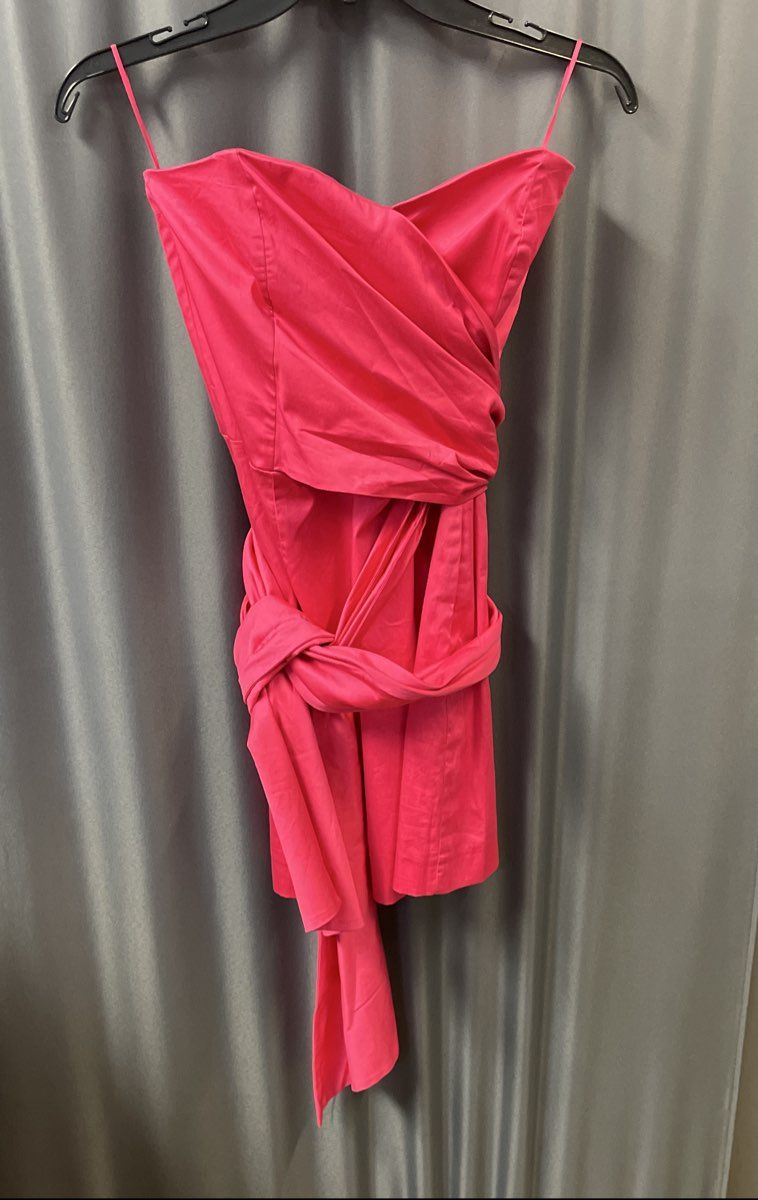 French Connection Women's Raspberry Florida Summer Strapless Sash Dress NWT Sz 4